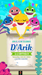 BABY SHARK DIGITAL PARTY INVITATION – ANIMATED & FULL OF FUN!