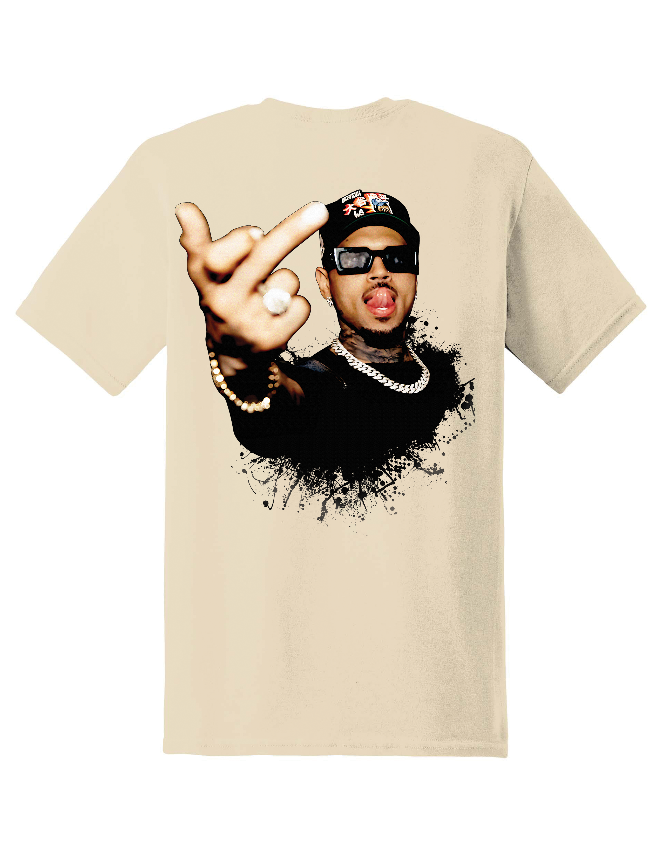CHRIS BROWN OFFICIAL TOUR T-SHIRT (FRONT LOGO WITH BACK IMAGE)-- LIMITED EDITION