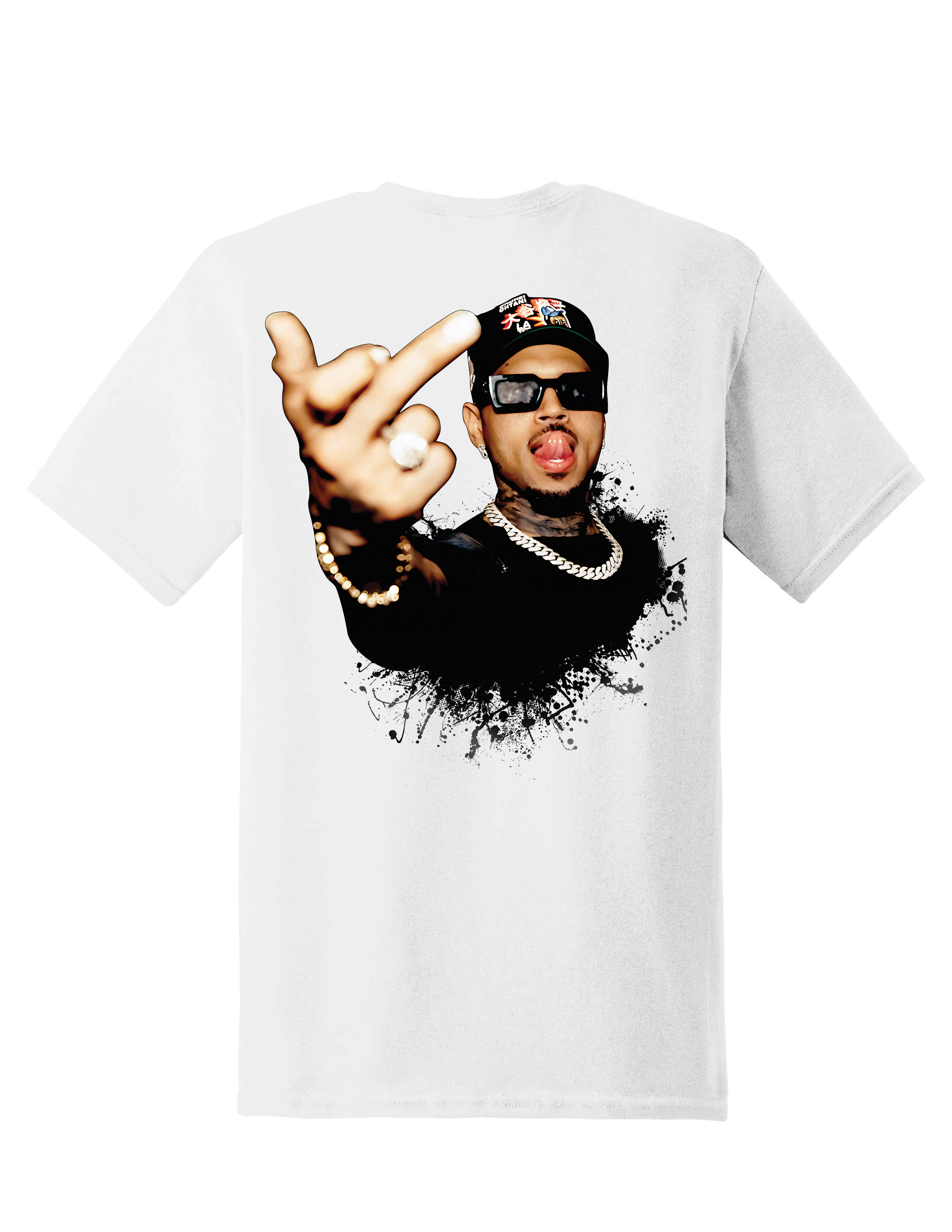 CHRIS BROWN OFFICIAL TOUR T-SHIRT (FRONT LOGO WITH BACK IMAGE)-- LIMITED EDITION
