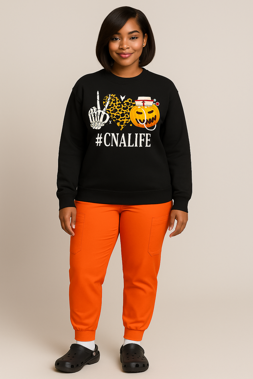 CNA HALLOWEEN T-SHIRT AND SWEATERS – #CNALIFE PUMPKIN NURSE SKELETON PEACE LOVE LEOPARD HEART SHIRT FOR CERTIFIED NURSING ASSISTANTS