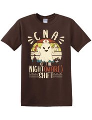 CNA HALLOWEEN SHIRT – NIGHT(MARE) SHIFT GHOST NURSE T-SHIRT OR SWEATSHIRT FOR CERTIFIED NURSING ASSISTANTS