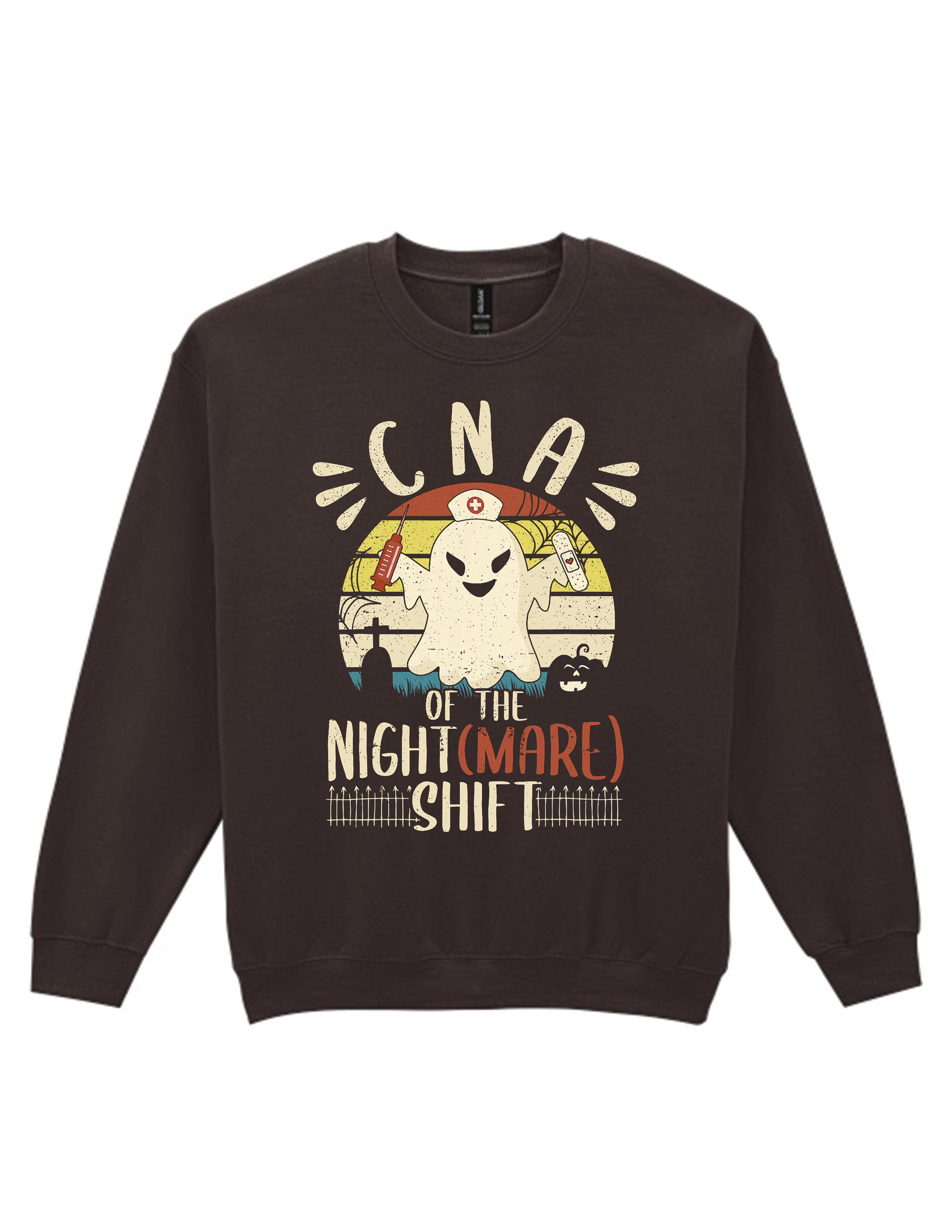 CNA HALLOWEEN SHIRT – NIGHT(MARE) SHIFT GHOST NURSE T-SHIRT OR SWEATSHIRT FOR CERTIFIED NURSING ASSISTANTS