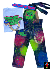 CUSTOMIZE DENIM OVERALL PANTS AND T-SHIRT (PICK YOUR OWN THEME)