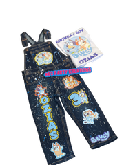 CUSTOMIZE DENIM OVERALL PANTS AND T-SHIRT (PICK YOUR OWN THEME)